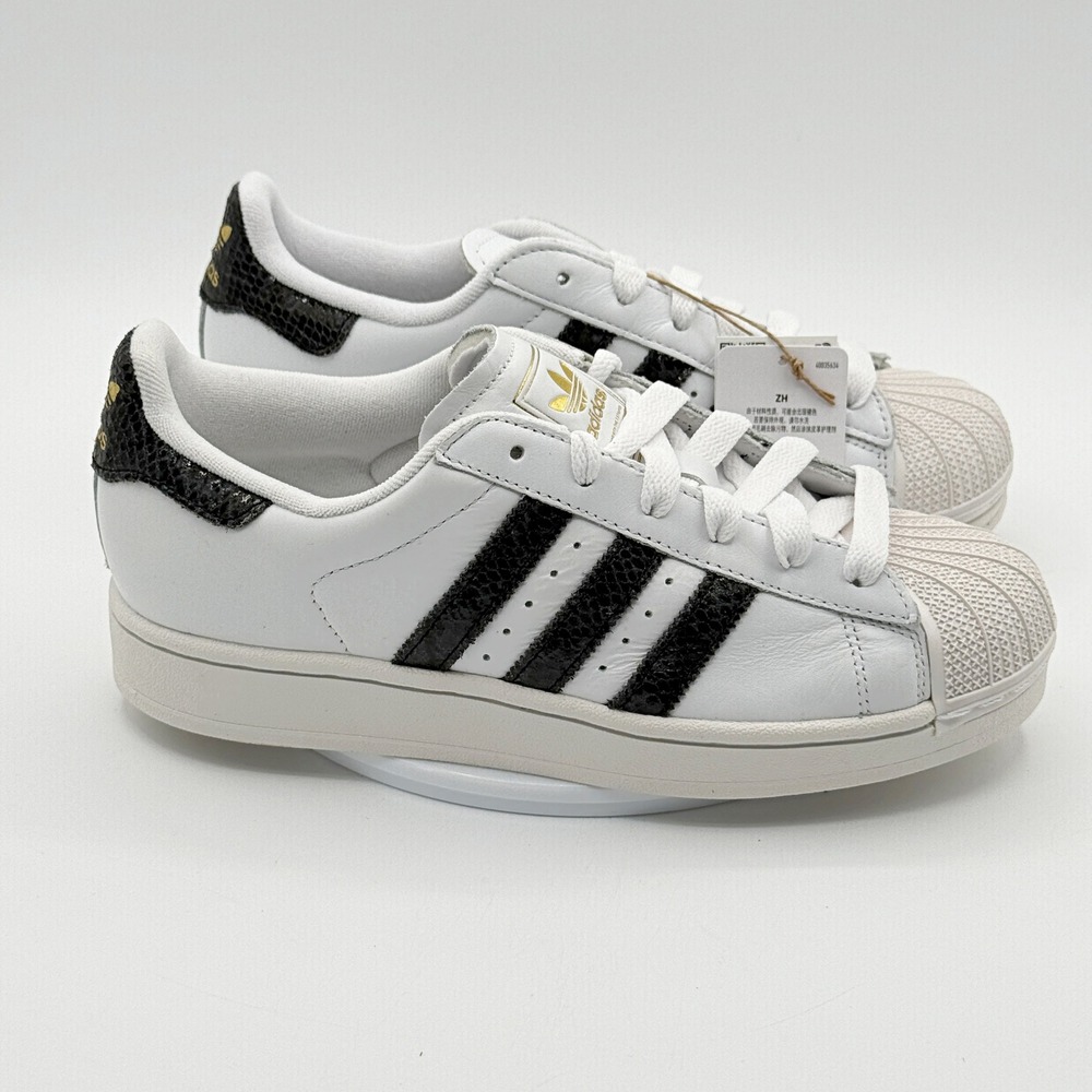Adidas Superstar Ii Sneakers Size 7.5 Womens White/Grey Snake JP8162, NEW
